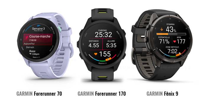 Nouveauté Garmin 2026 forerunner 70 forerunner 170 Fenix 9