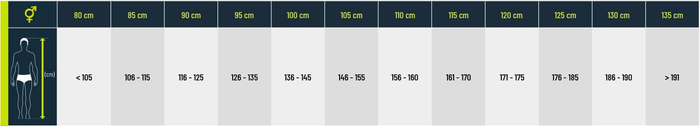 Guide des tailles Salomon Btons Unisexe